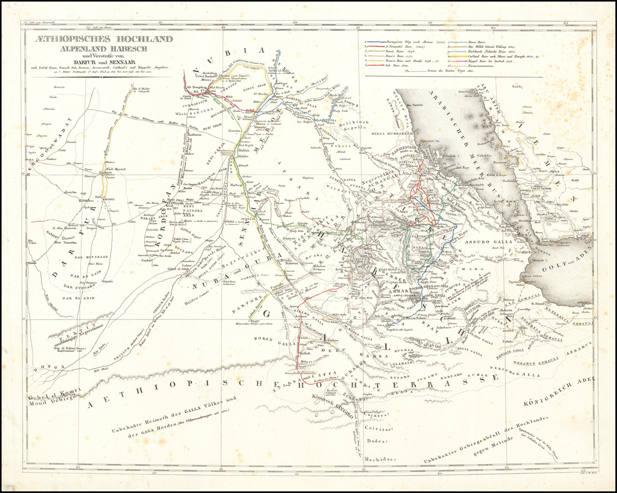 Map of Ethiopian highlands and forelands of Darfur and Sennaar