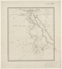 Historical sketch map of travel routes by Frédéric Cailliaud and other explorers in North-East Africa