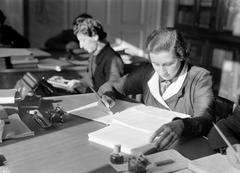 Administrative staff of the Naples Observatory in 1938, Italy