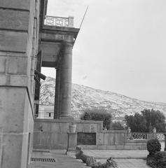 Observatorio Vesuviano, historic volcanic observatory near Naples, Italy, 1938 black and white photo