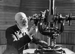Professor Luigi Carmera in the Observatory with instruments in Naples, 1938