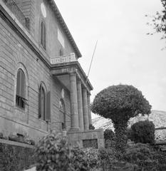 Vesuvian Observatory near Naples Italy historic volcanic observatory building 1938 black and white photo