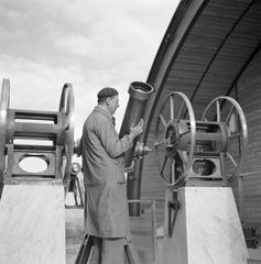 Historic astronomical observatory with large telescope instruments in Naples Italy 1938