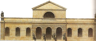 Architectural drawing of the 1817 Zollhaus designed by Auguste Henri Victor Grandjean de Montigny