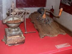 Antique coffee grinders displayed at Casa do Bandeirante in Butantã, São Paulo, Brazil