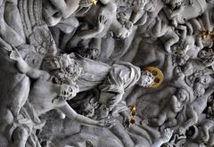 Stucco relief by Ottavio Mosto circa 1695 on the Church of St. Jacob - St. Anthony