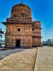 16th to 18th century Bundela Chhatris funerary monuments in Orchha, Madhya Pradesh by Betwa river