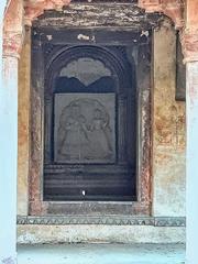 16th to 18th century Bundela Rajput funerary chhatris along the Betwa River in Orchha, Madhya Pradesh, India