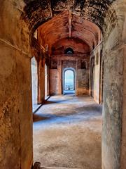 16th to 18th century Bundela Chhatris funerary monuments in Orchha, Madhya Pradesh, India by the Betwa River