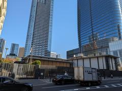 Opening day of Azabudai Hills with modern buildings and urban landscape