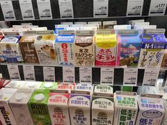 Milk and dairy beverage shelf at Azabudai Hills Market in Azabudai Hills, Minato-ku, Tokyo