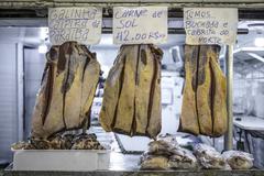 Carne de sol displayed for sale at Mercado Paraiba in Rio de Janeiro