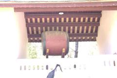 Solid jackfruit wood drum inside Thien Mu Pagoda