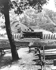 Historic black and white photo of Hollywood Bowl amphitheater during first Symphony Under the Stars concert in 1922