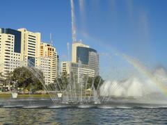 Fountains at the Torre de TV de Brasília in Brasília, Brazil