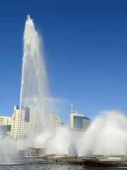 Fountains at the Torre de TV de Brasília in Brasília, Brazil