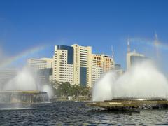 Fountains at the Torre de TV de Brasília in Brasília, Brazil
