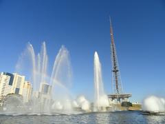 Fountains at the Torre de TV de Brasília in Brasília, Brazil