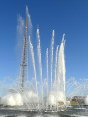 Fountains at the Torre de TV de Brasília in Brasília, Brazil