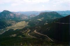 View from Rainbow Curve showing Beaver Meadows valley below in Colorado