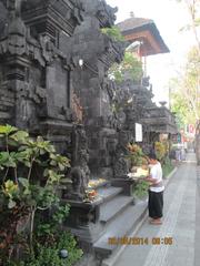Balinese Hindu temple on Legian street in Bali