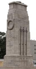 Hong Kong War Memorial with inscriptions and commemorative plaques