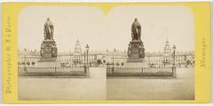 Statue of Grand Duke Karl Friedrich of Baden in Karlsruhe, Germany, displayed in a historical square with Chateau in background