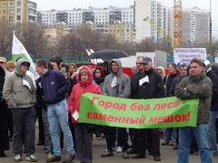 Protest rally against the deforestation of Bitsevsky Forest on April 24, 2010