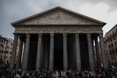 Pantheon in Rome Italy exterior view with clear sky