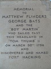 Memorial plaque at Bass and Flinders Point in Cronulla, New South Wales, Australia