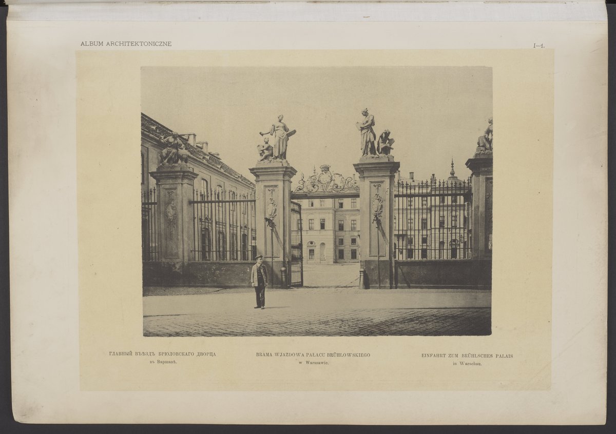 Cover page of an architectural album of monuments from the 12th to 19th century with intricate illustrations